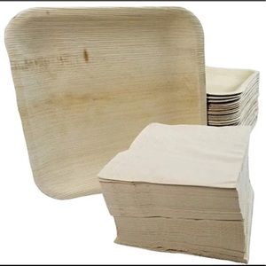 Disposable Square Palm Leaf Plate Set